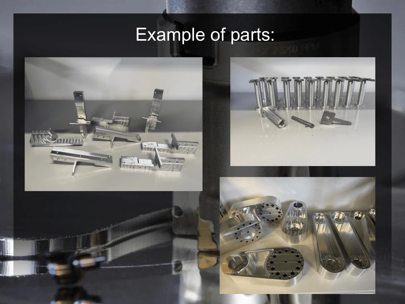 Representative milled parts gallery slide